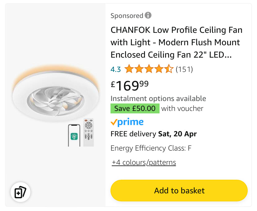 Ceiling LED light fan